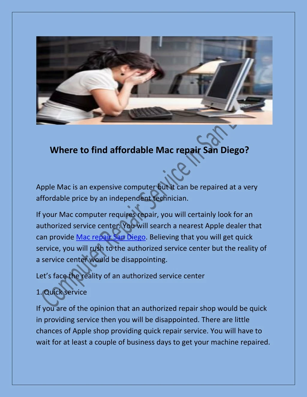 where to find affordable mac repair san diego