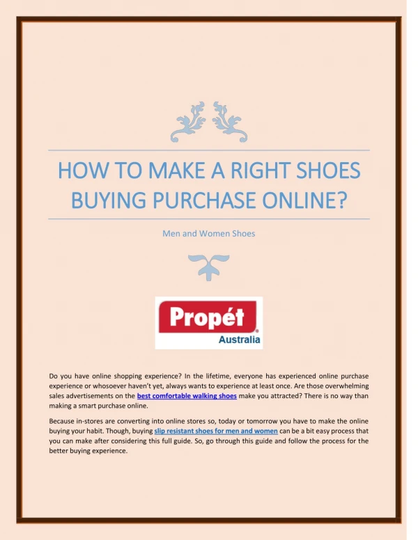 How to Make a Right Shoe Buying Purchase Online