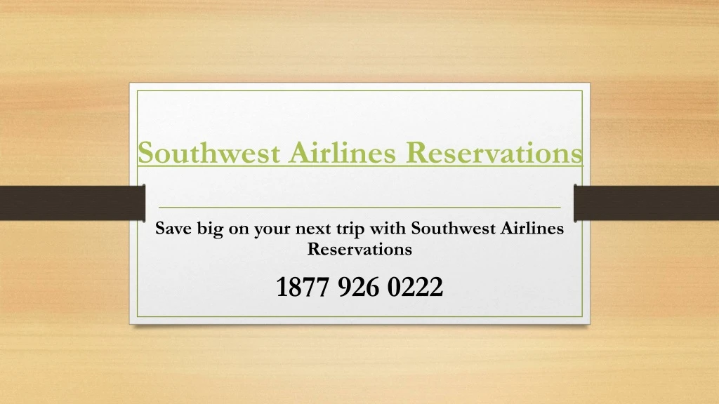 southwest airlines reservations