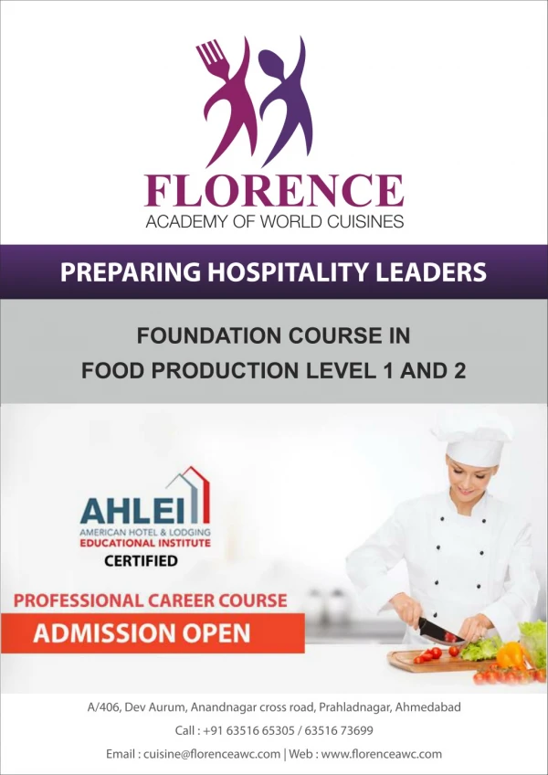 Hotel management course in Ahmedabad | Advanced Chef Courses in Ahmedabad | 100% Practical