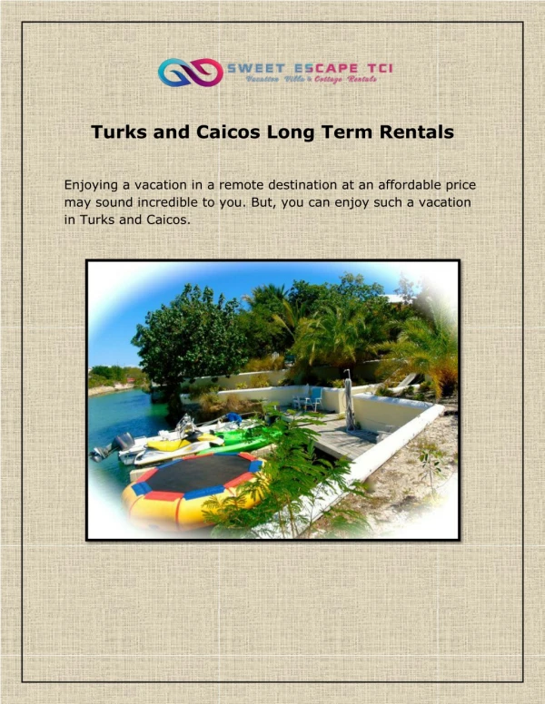 Turks and Caicos long term rentals