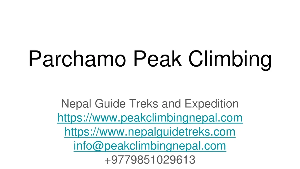 parchamo peak climbing