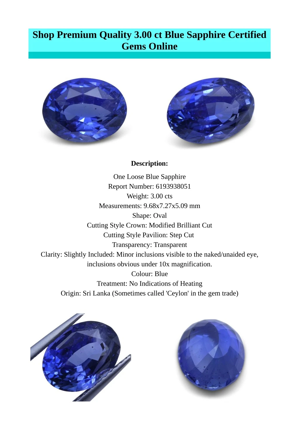 shop premium quality 3 00 ct blue sapphire