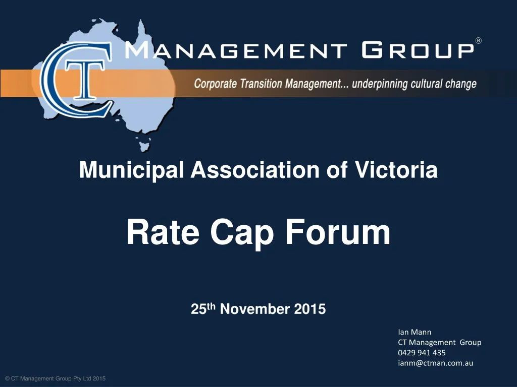 municipal association of victoria rate cap forum 25 th november 2015