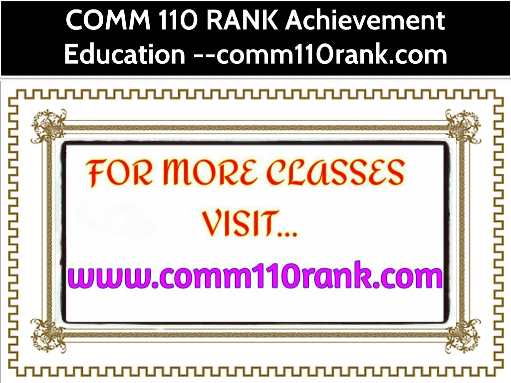 comm 110 rank achievement education comm110rank