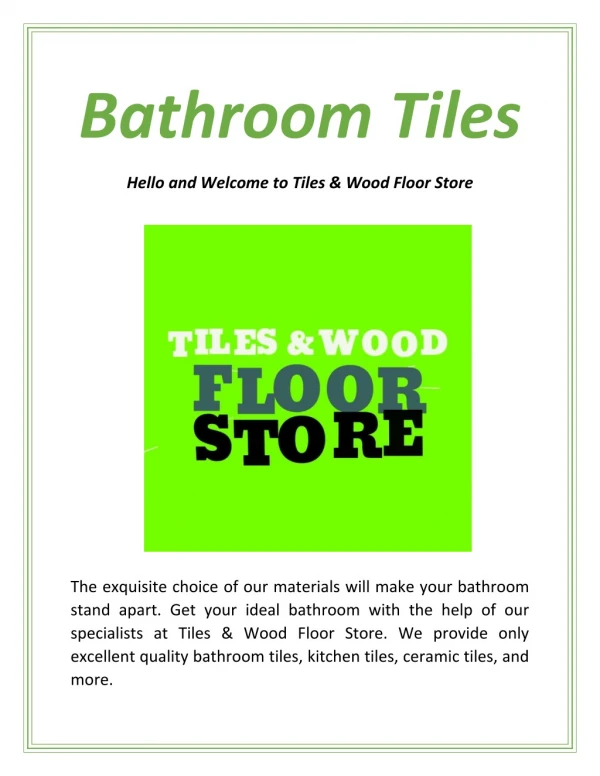 Get the Best Bathroom Tiles | tileswoodfloorni