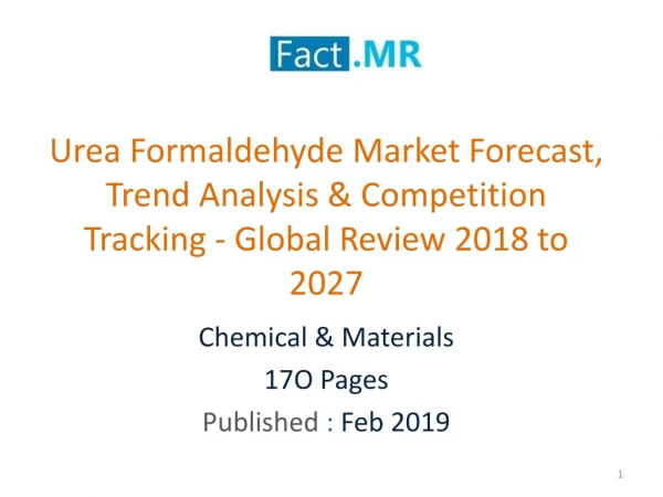 Urea Formaldehyde Market Analysis- Global Review 2018 to 2027