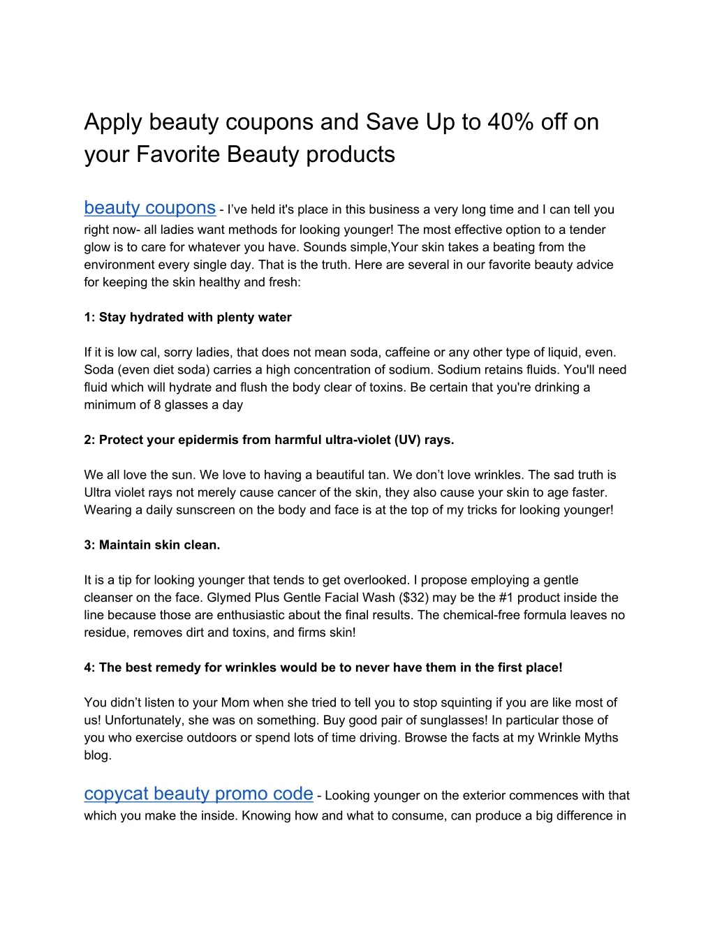 apply beauty coupons and save