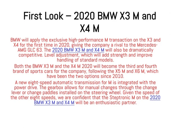 First Look – 2020 BMW X3 M and X4 M