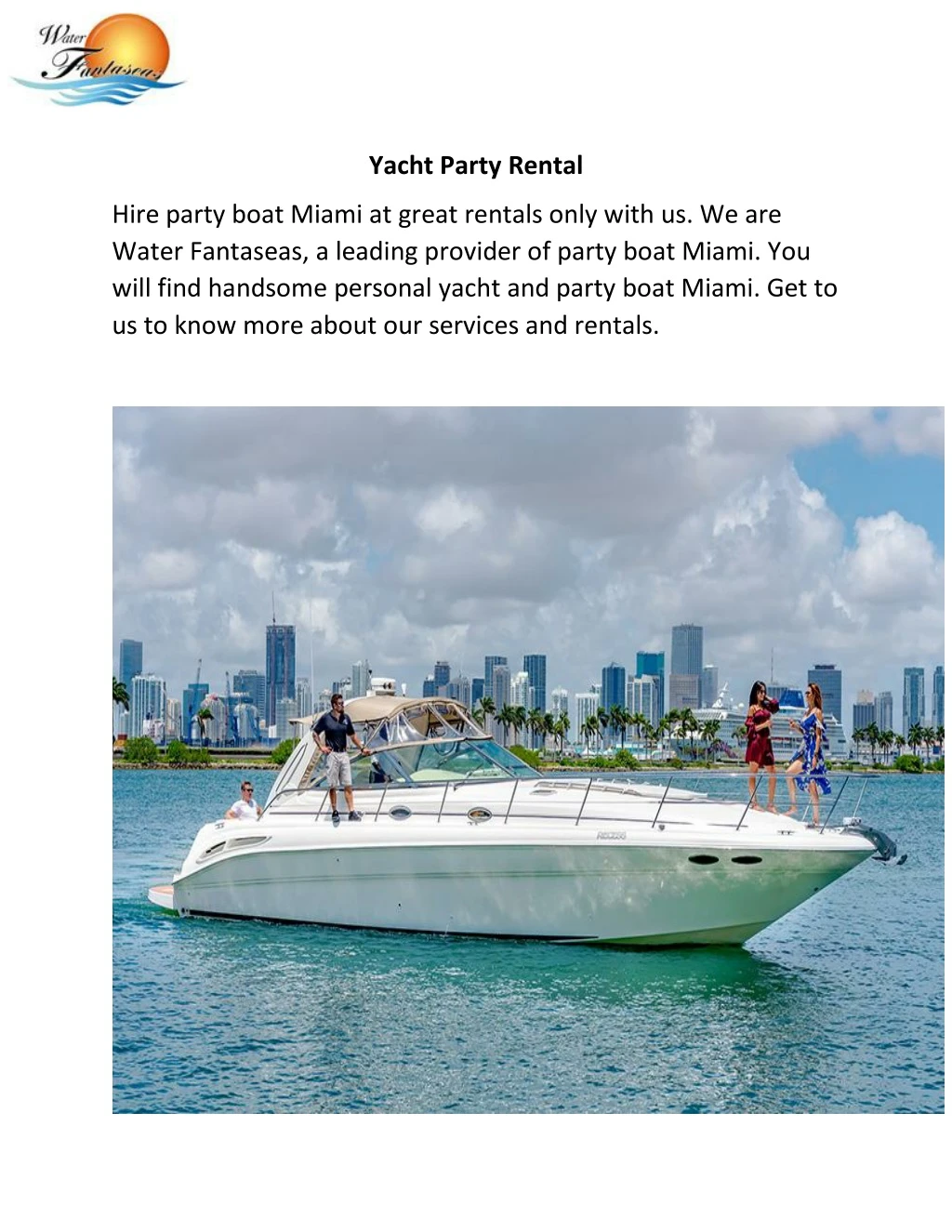 yacht party rental