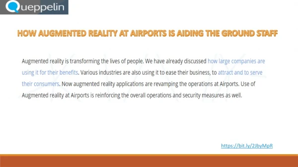 Augmented Reality At Airports Is Aiding The Ground Staff - Queppelin