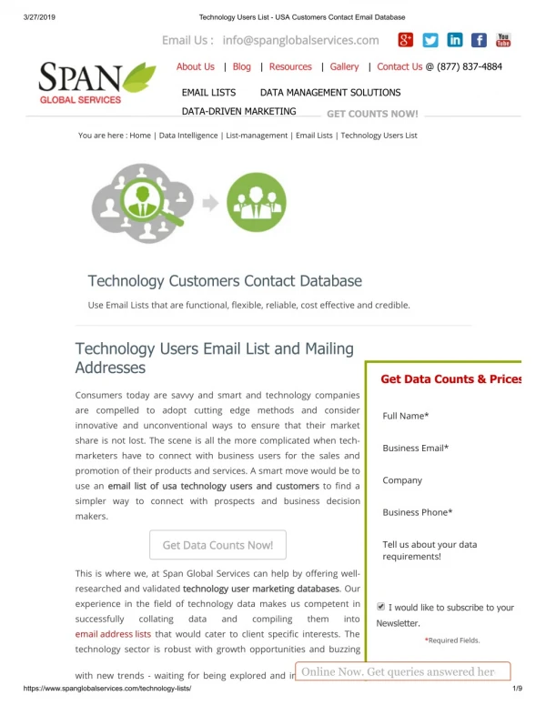 Technology Users Email List | Span Global Services