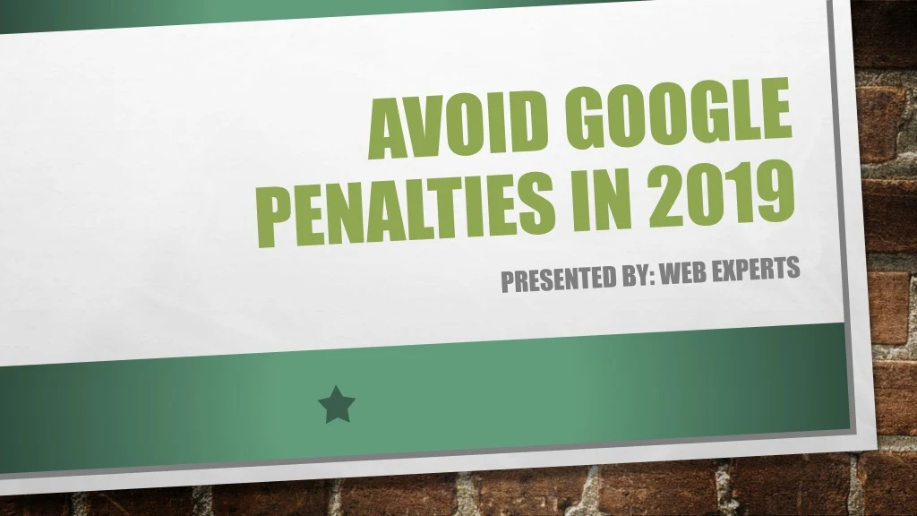 avoid google penalties in 2019