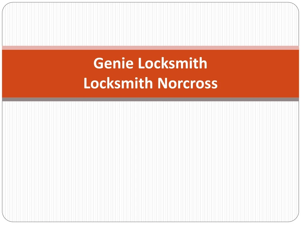 genie locksmith locksmith norcross
