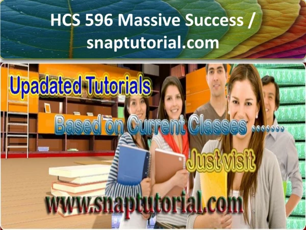 HCS 596 Massive Success / snaptutorial.com