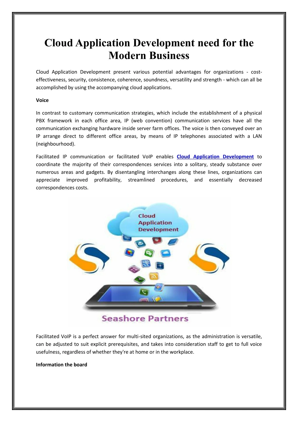cloud application development need for the modern