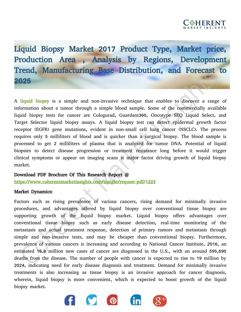 liquid biopsy market 2017 product type market