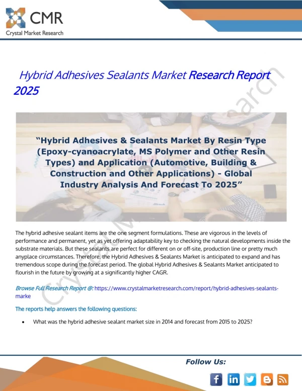 Hybrid Adhesives Sealants Market