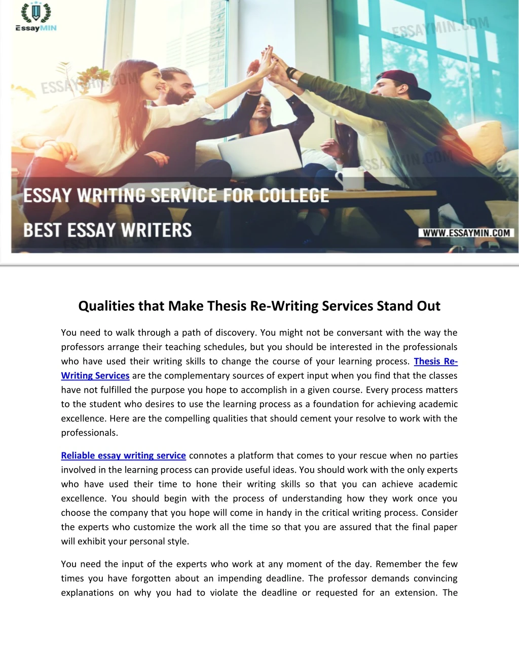qualities that make thesis re writing services