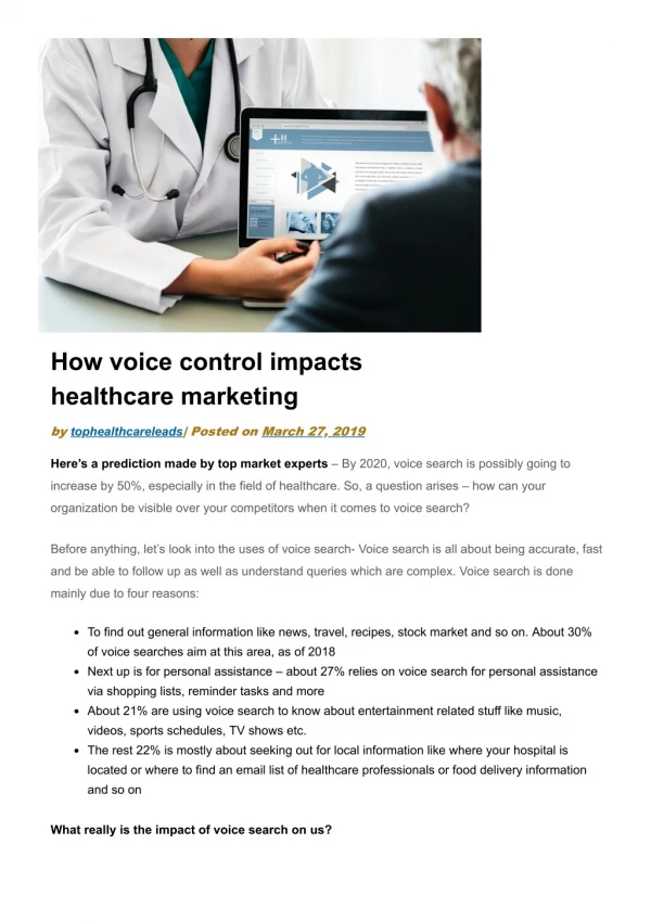 How voice control impacts healthcare marketing