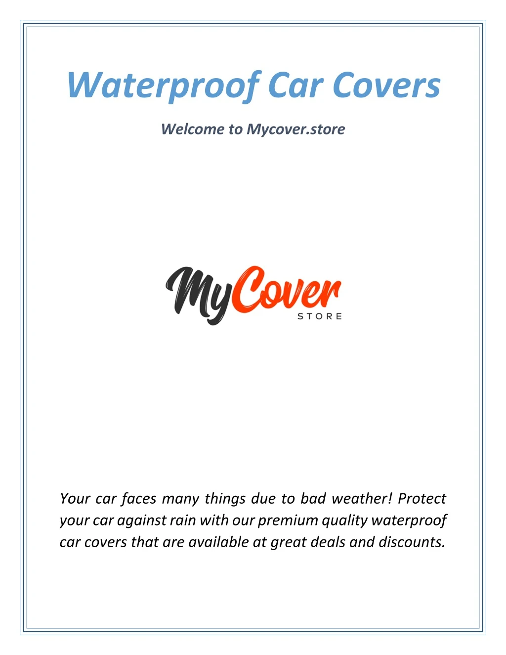waterproof car covers