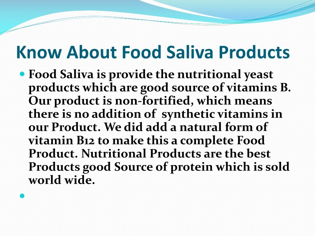 know about food saliva products