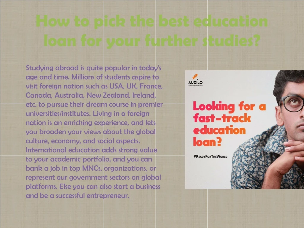 how to pick the best education loan for your further studies