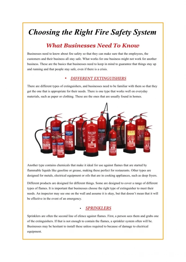 Choosing the Right Fire Safety System What Businesses Need to Know