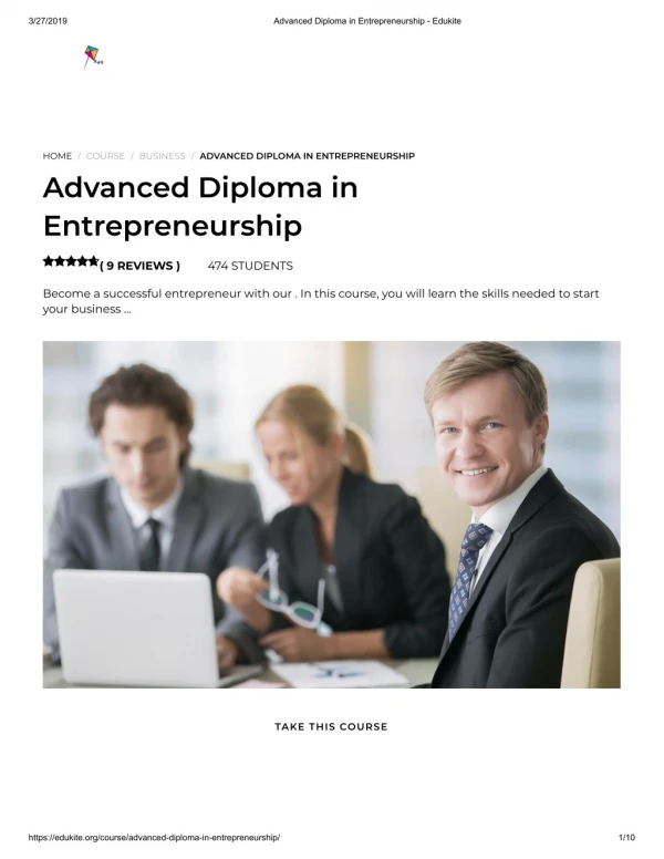 Advanced Diploma in Entrepreneurship - Edukite