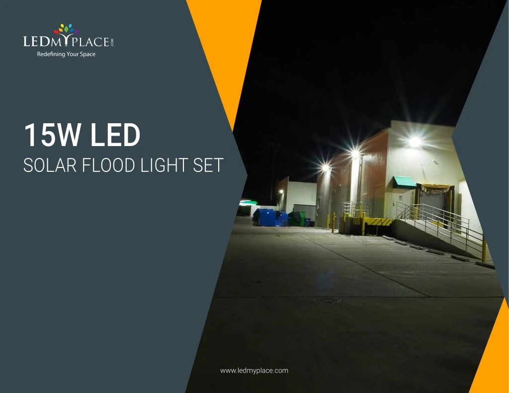 15w led solar flood light set
