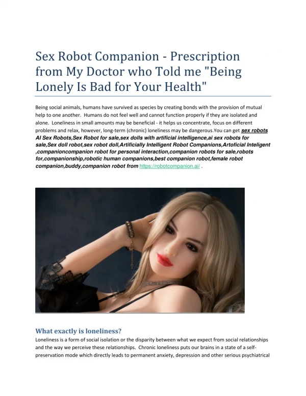 sex robot companion doctor