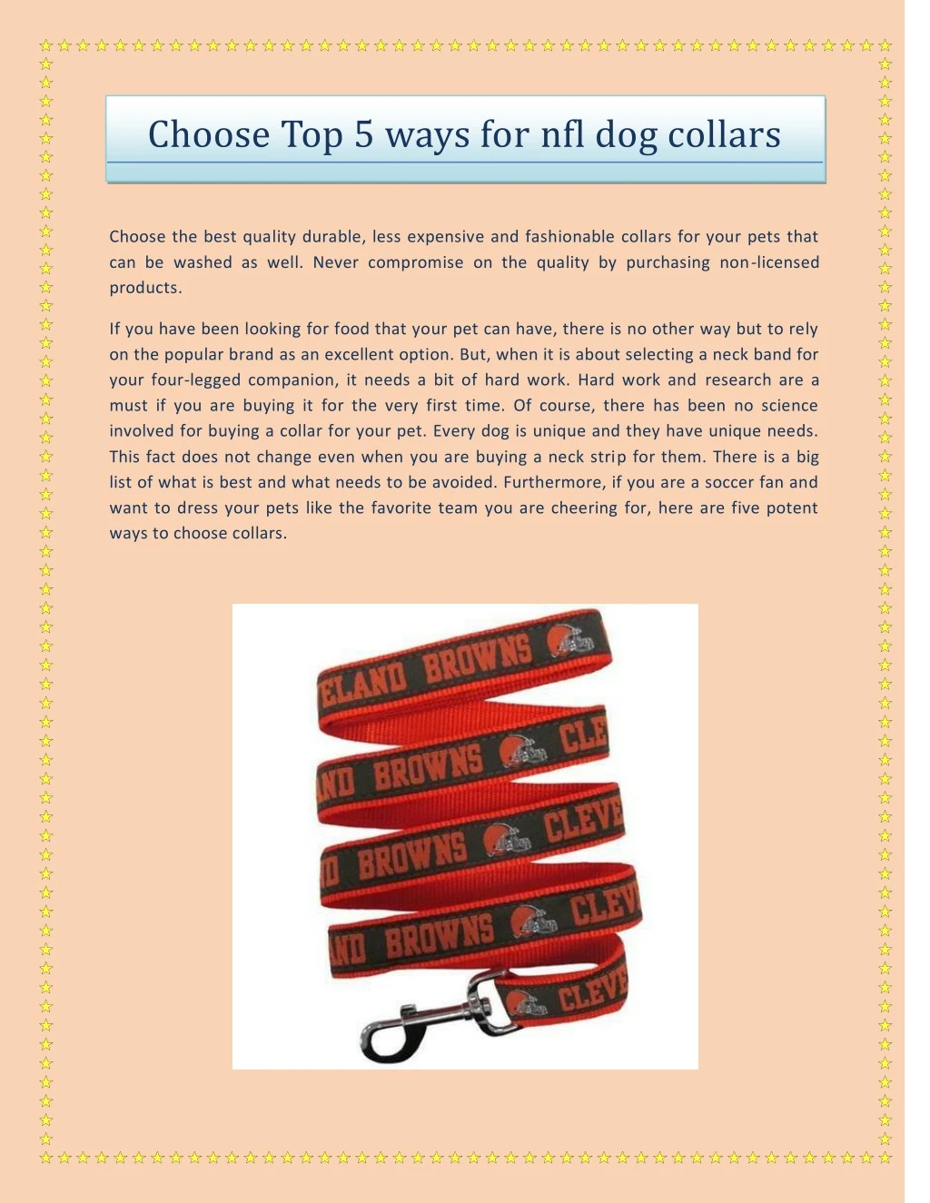 choose top 5 ways for nfl dog collars