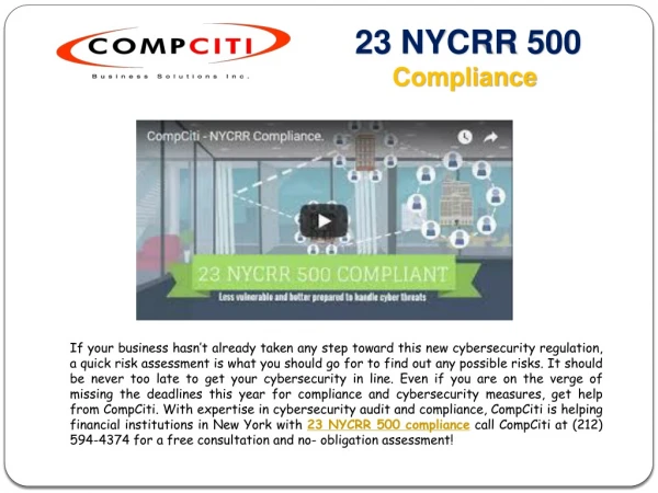 23 NYCRR 500 Compliance