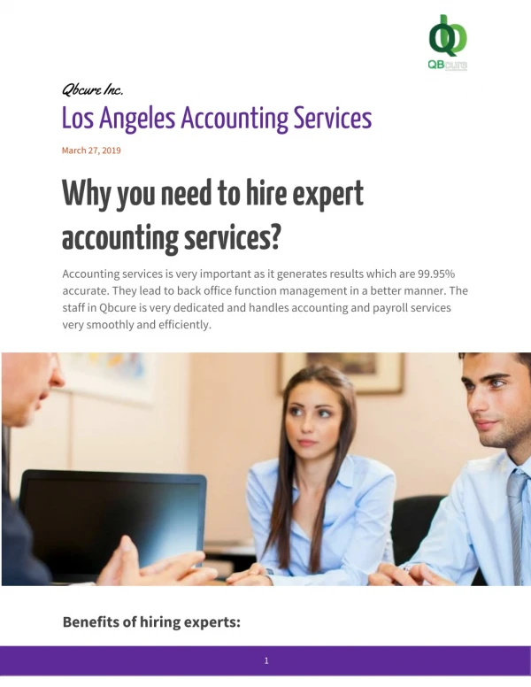 Why you need to hire expert accounting services?