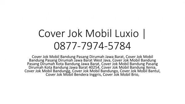 Cover Jok Mobil Luxio | 0877-7974-5784