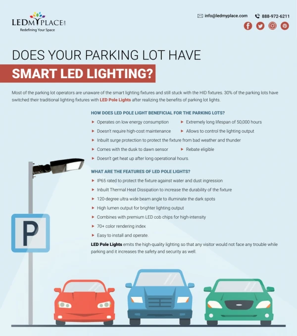 Why Smart LED Pole Lights are Important for Parking Lot Lighting?