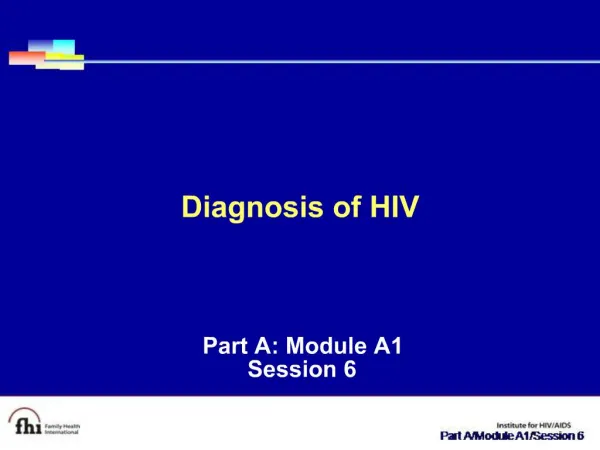Diagnosis of HIV