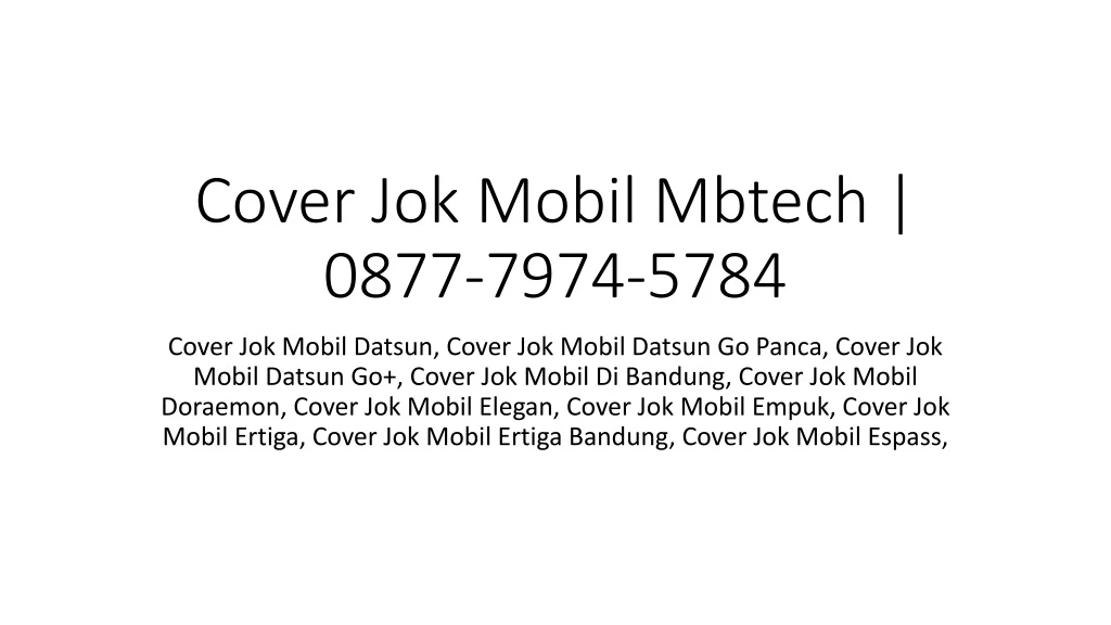 cover jok mobil mbtech 0877 7974 5784