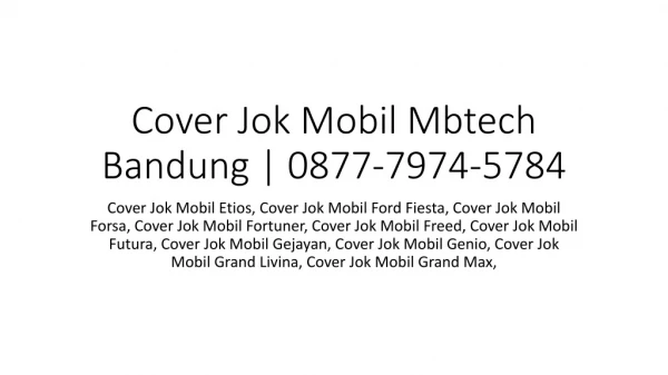 Cover Jok Mobil Mbtech Bandung | 0877-7974-5784