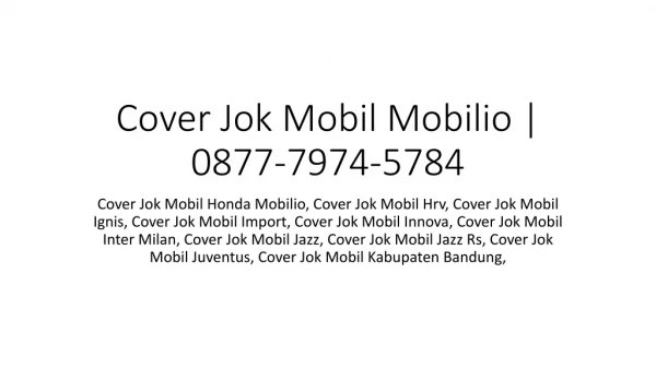Cover Jok Mobil Mobilio | 0877-7974-5784
