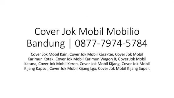 Cover Jok Mobil Mobilio Bandung | 0877-7974-5784