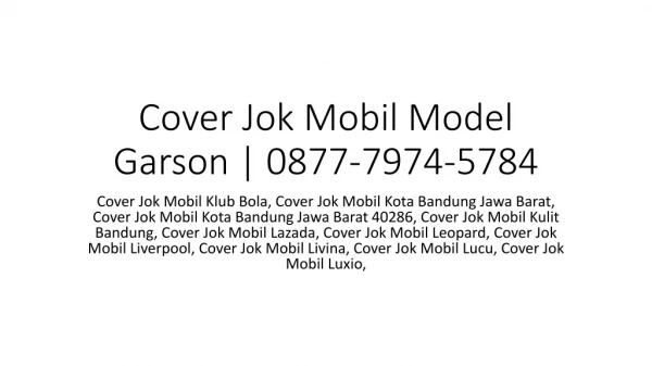 Cover Jok Mobil Model Garson | 0877-7974-5784