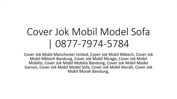 Cover Jok Mobil Model Sofa | 0877-7974-5784