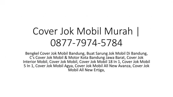 Cover Jok Mobil Murah | 0877-7974-5784