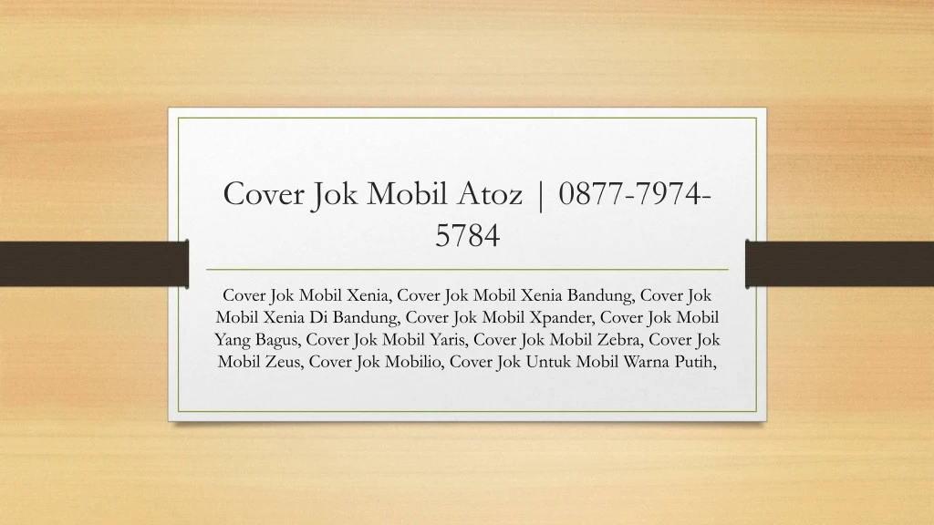 cover jok mobil atoz 0877 7974 5784