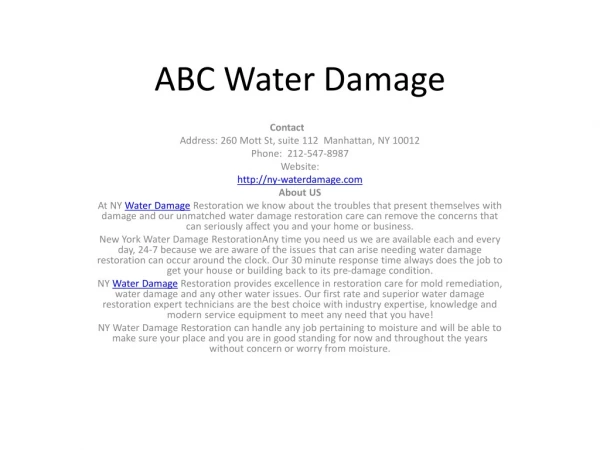 ABC Water Damage