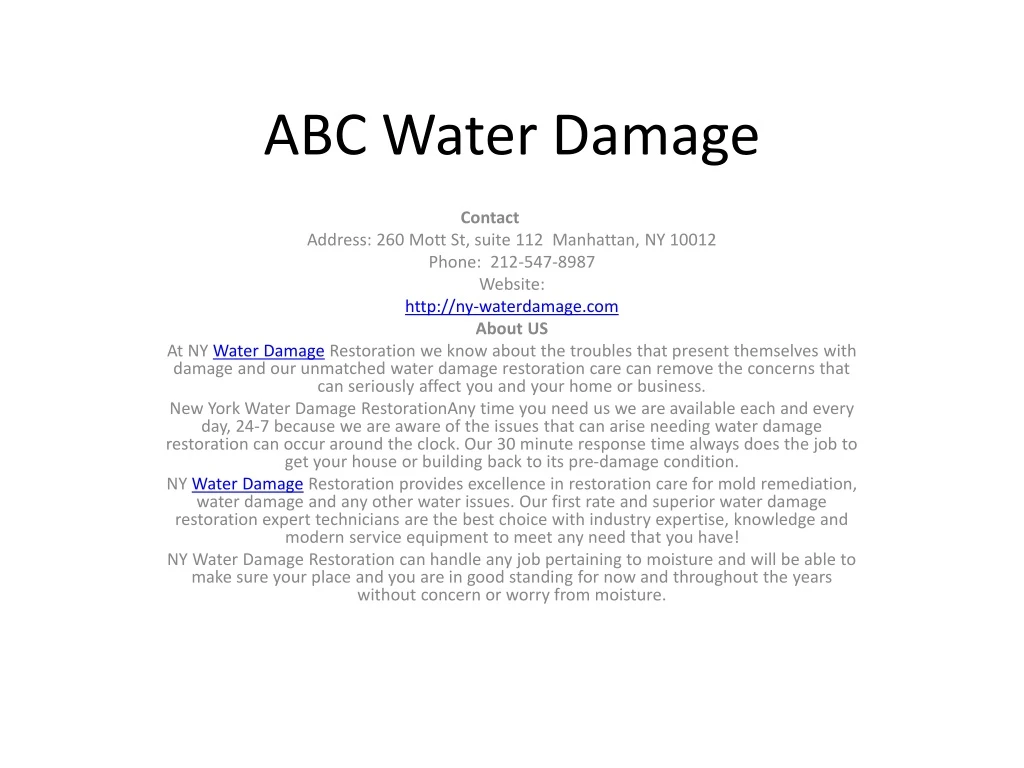 abc water damage