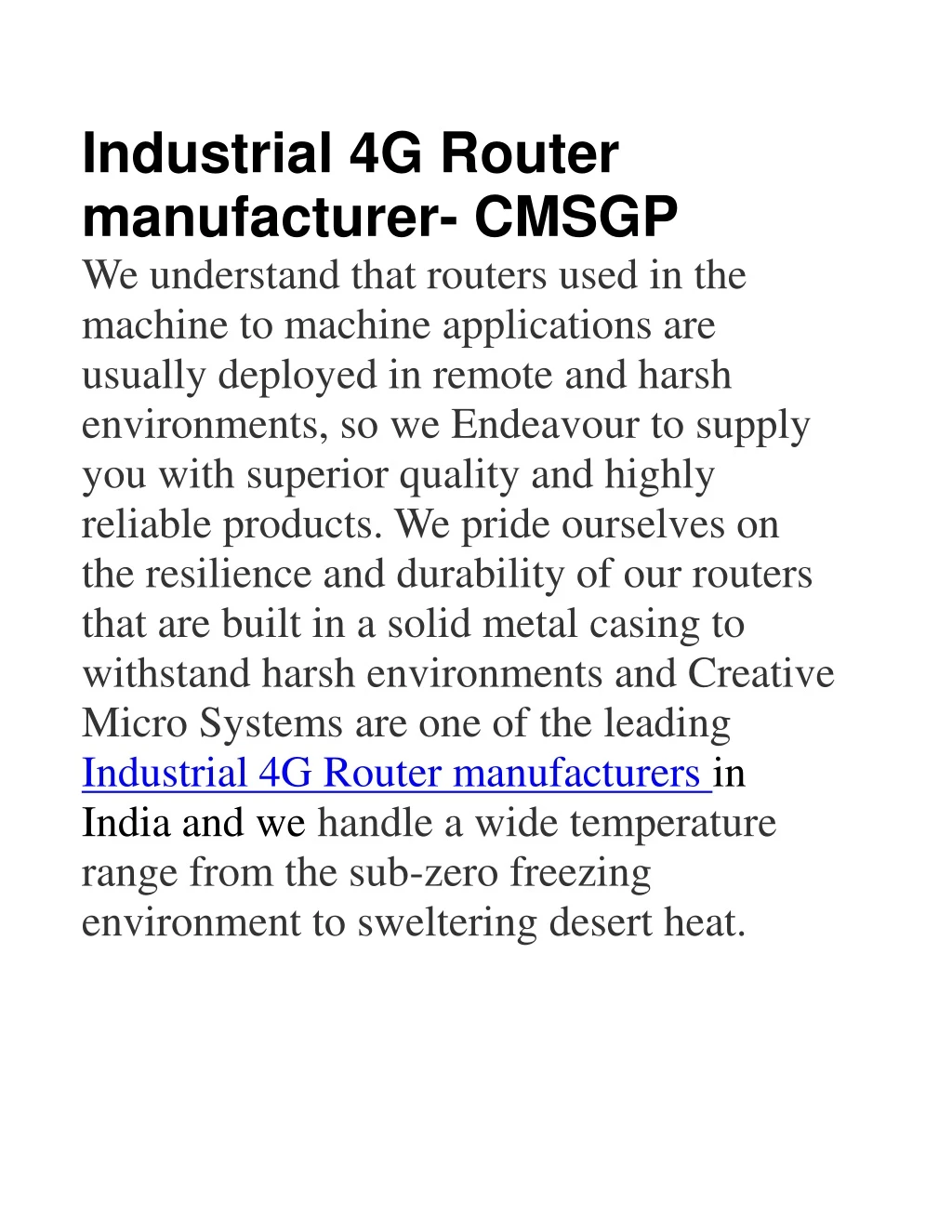 industrial 4g router manufacturer cmsgp