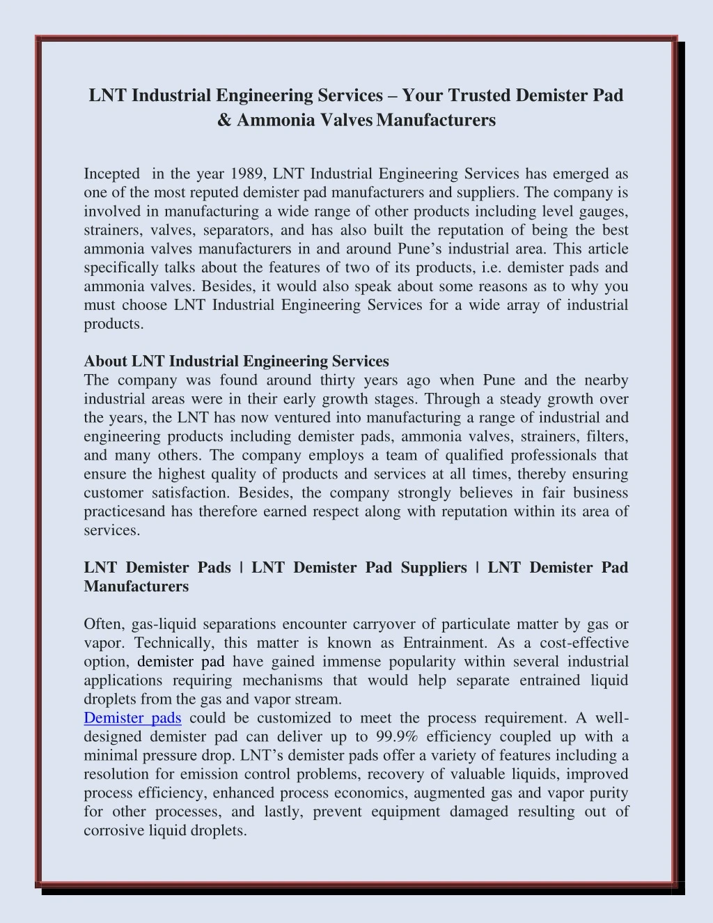 lnt industrial engineering services your trusted