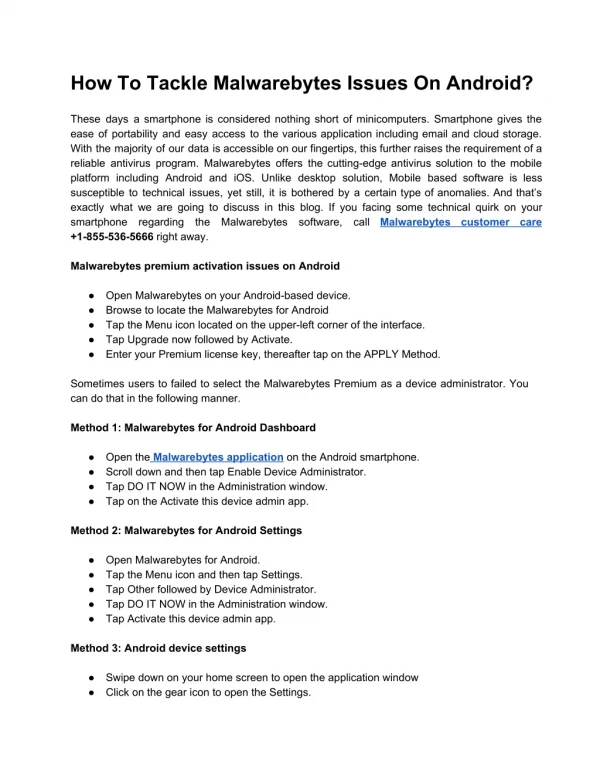 How To Tackle Malwarebytes Issues On Android?